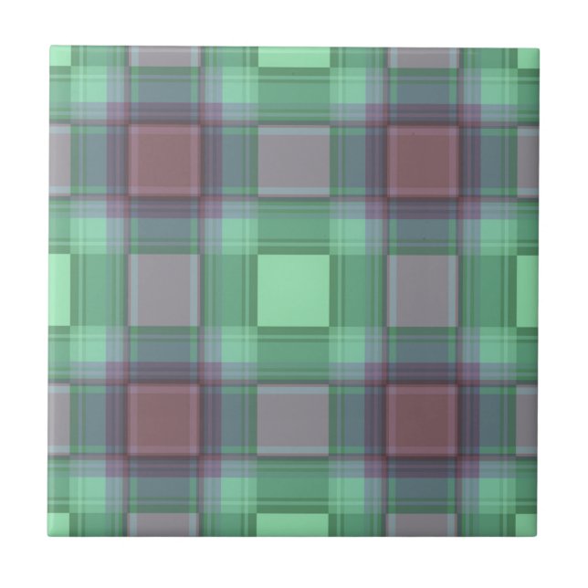 Seamless chequered plaid abstract squares geometri ceramic tile (Front)