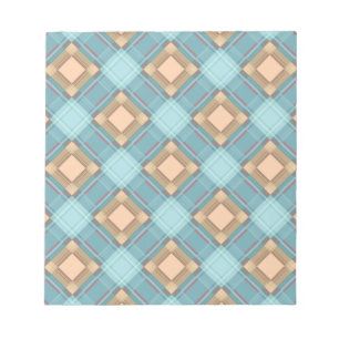Seamless chequered plaid abstract squares geometri notepad
