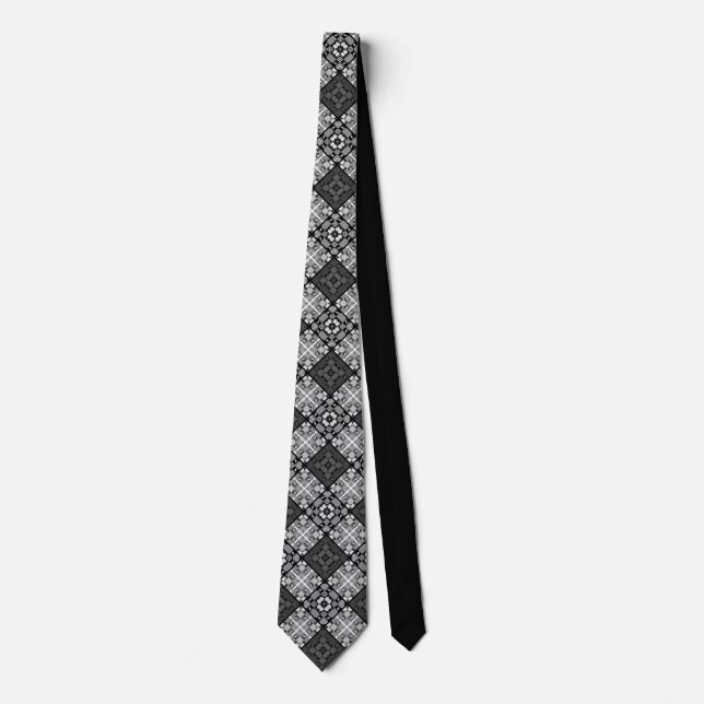Seamless chequered plaid abstract squares geometri tie (Front)