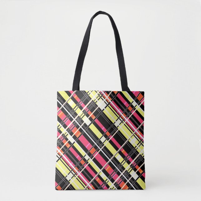Seamless chequered plaid abstract squares geometri tote bag (Front)