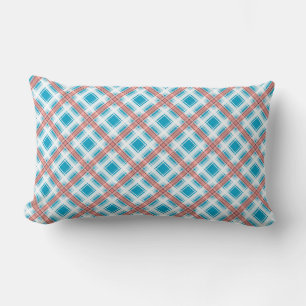 Seamless chequered plaid lined abstract pattern be lumbar cushion