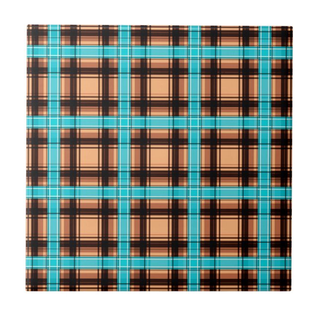 Seamless chequered plaid lined abstract pattern bl ceramic tile (Front)
