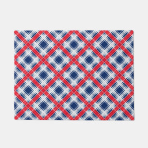 Seamless chequered plaid lined abstract pattern bl doormat
