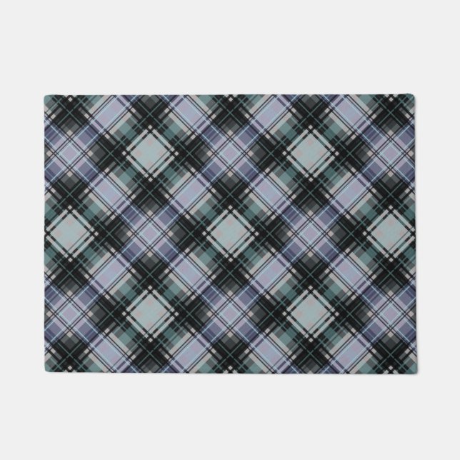 Seamless chequered plaid lined abstract pattern bl doormat (Front)