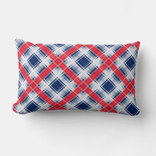 Seamless chequered plaid lined abstract pattern bl lumbar cushion