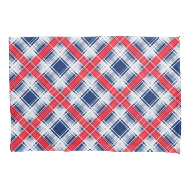 Seamless chequered plaid lined abstract pattern bl pillowcase (Front)