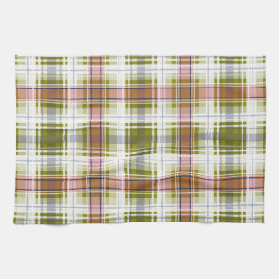 Seamless chequered plaid lined abstract pattern gr tea towel