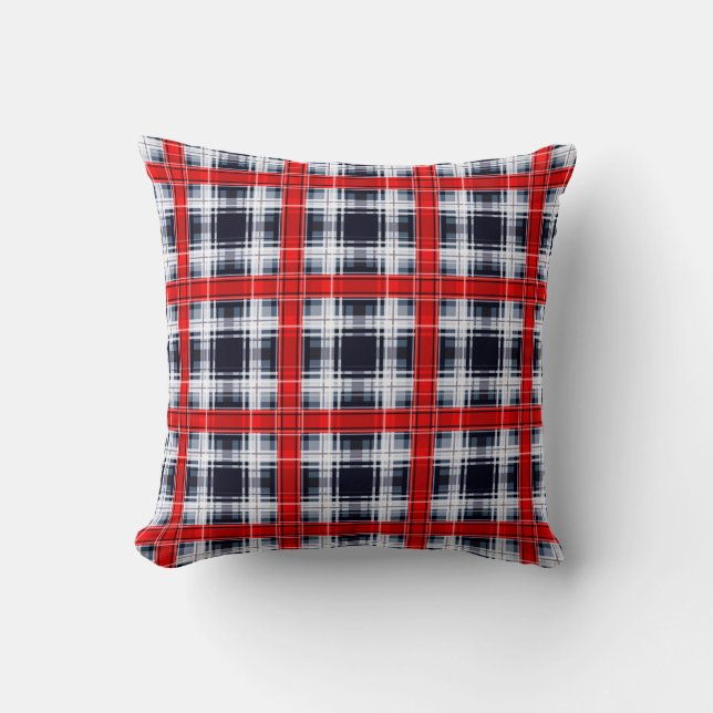Seamless chequered plaid lined abstract pattern re cushion (Front)