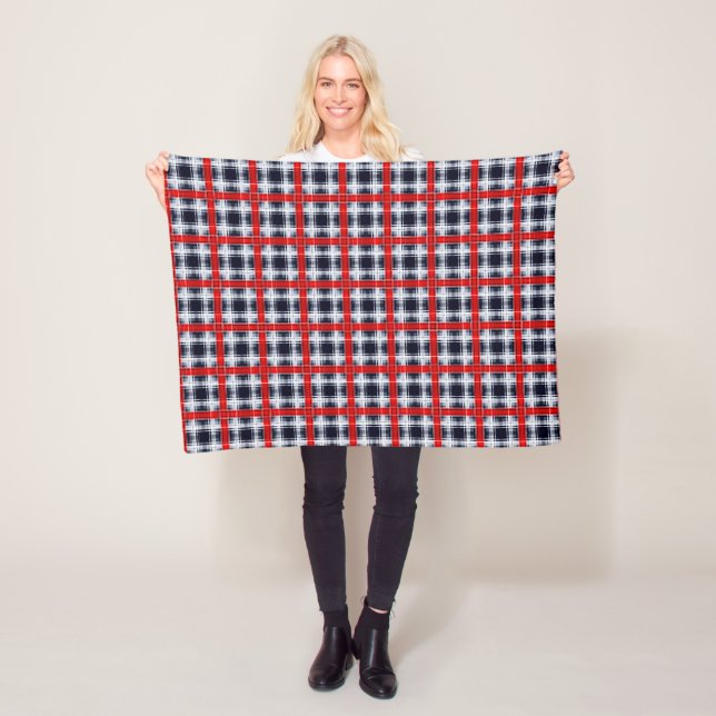 Seamless chequered plaid lined abstract pattern re fleece blanket (In Situ)