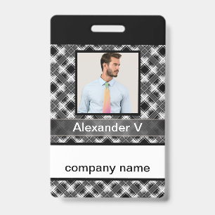 Seamless chequered plaid lined abstract pattern re ID badge