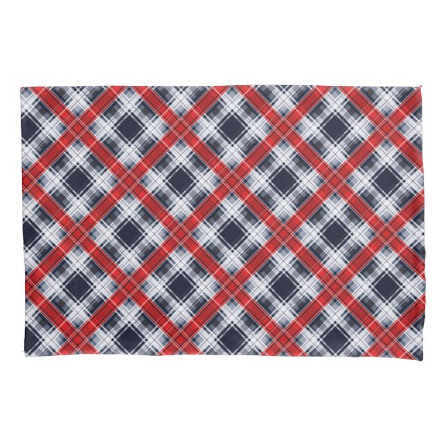 Seamless chequered plaid lined abstract pattern re pillowcase (Front)