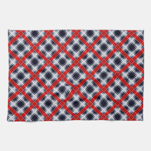 Seamless chequered plaid lined abstract pattern re tea towel