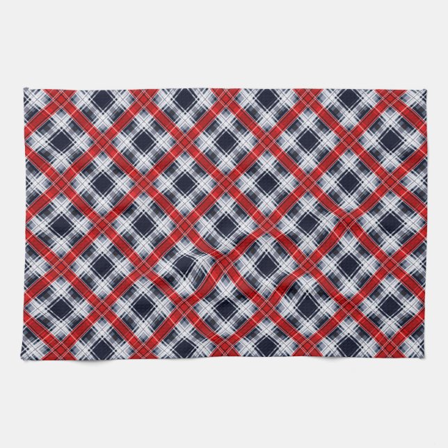 Seamless chequered plaid lined abstract pattern re tea towel (Horizontal)