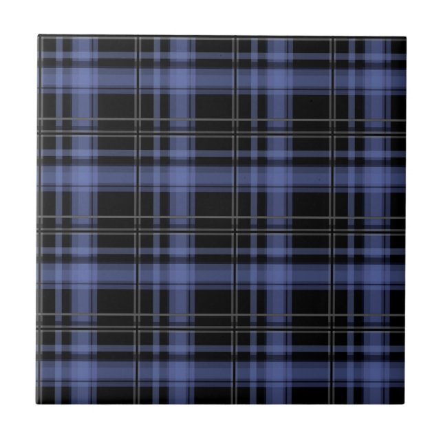 Seamless chequered plaid tartan lined striped patt ceramic tile (Front)