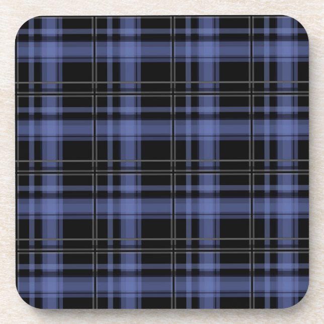 Seamless chequered plaid tartan lined striped patt coaster (Front)