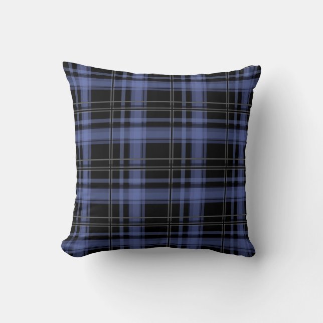 Seamless chequered plaid tartan lined striped patt cushion (Front)