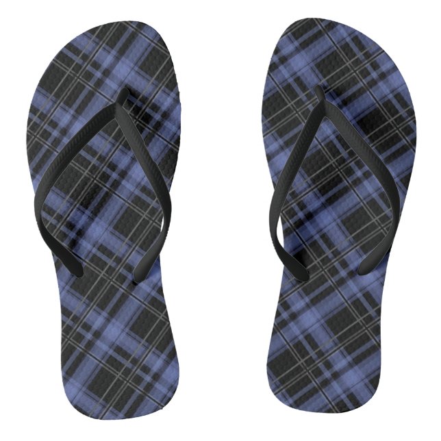 Seamless chequered plaid tartan lined striped patt thongs (Footbed)