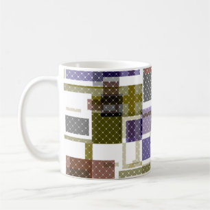 Seamless chequered plaid tartan pattern green brow coffee mug