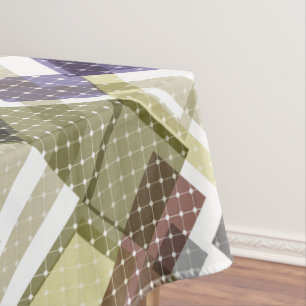 Seamless chequered plaid tartan pattern green brow tablecloth