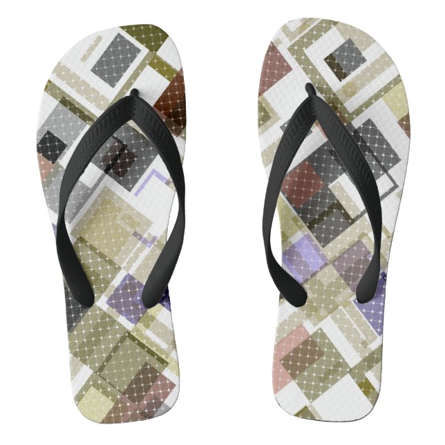 Seamless chequered plaid tartan pattern green brow thongs (Footbed)