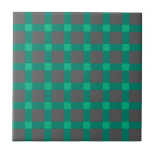 Seamless chequered plaid tartan scottish green gra ceramic tile