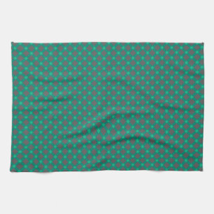 Seamless chequered plaid tartan scottish green gra tea towel