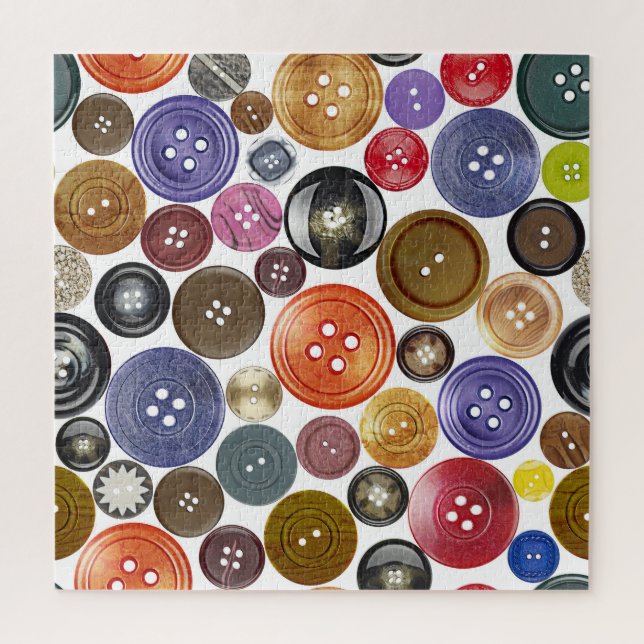 Seamless Chic: High-Res Button Set Jigsaw Puzzle (Vertical)