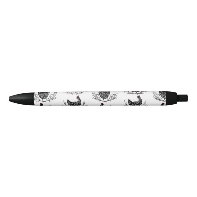 Seamless chicken pattern black ink pen (Front)