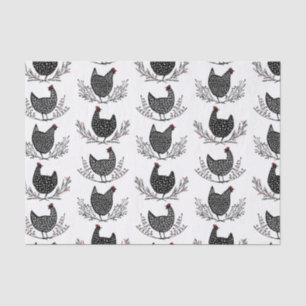 Seamless chicken pattern tissue paper