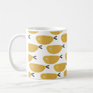 Seamless childish pattern with funny fishes. Creat Coffee Mug