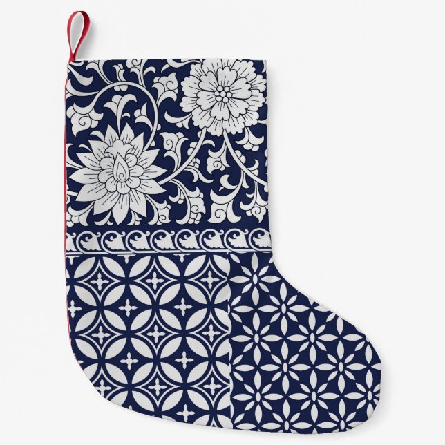 Seamless chinese ornament small christmas stocking (Front)