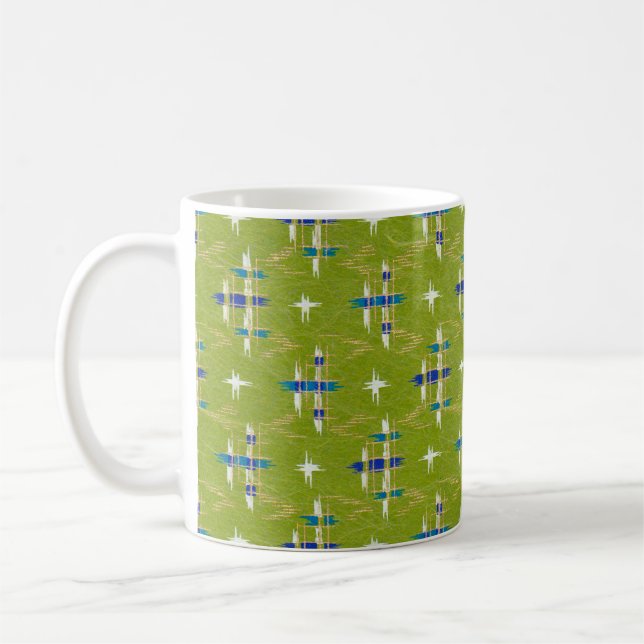Seamless Chiyogami Japanese Rice Paper Motif Coffee Mug (Left)