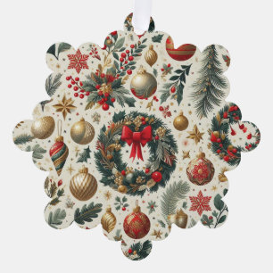 Seamless Christmas Decoration Tree Decoration Card