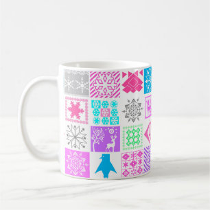 Seamless Christmas elements geometrical snowflake Coffee Mug
