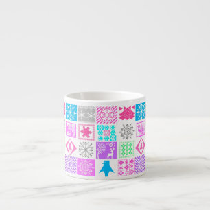 Seamless Christmas elements geometrical snowflake Espresso Cup