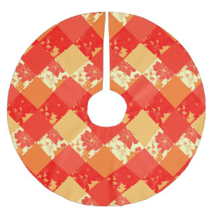 Seamless Christmas patchwork patches pattern geome Brushed Polyester Tree Skirt