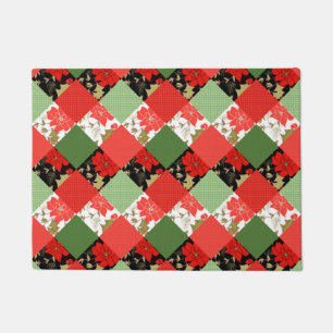 Seamless Christmas patchwork patches pattern geome Doormat
