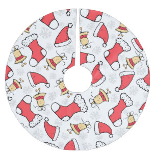 Seamless Christmas pattern, festive design. Brushed Polyester Tree Skirt