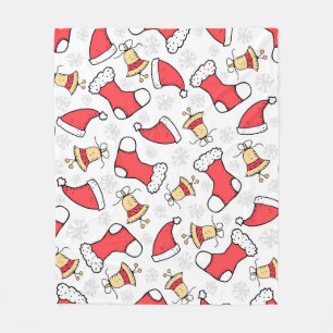 Seamless Christmas pattern, festive design. Fleece Blanket