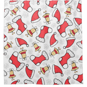 Seamless Christmas pattern, festive design. Shower Curtain