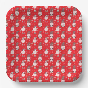 seamless Christmas scandinavian pattern Paper Plate