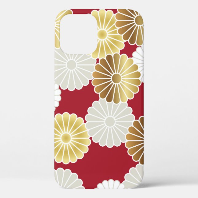 Seamless chrysanthemum pattern in the Japanese tra Case-Mate iPhone Case (Back)