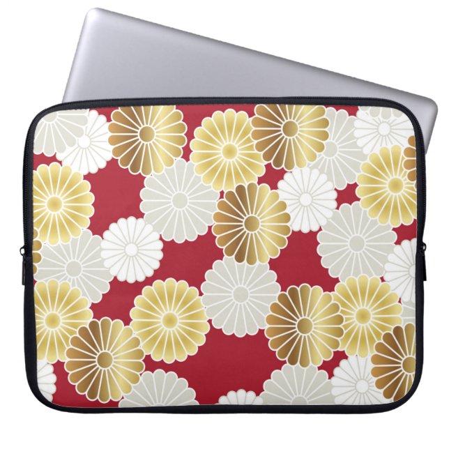 Seamless chrysanthemum pattern in the Japanese tra Laptop Sleeve (Front)