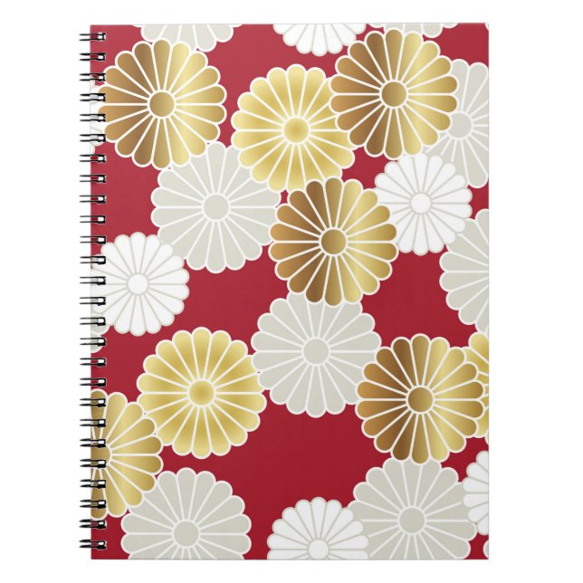 Seamless chrysanthemum pattern in the Japanese tra Notebook (Front)