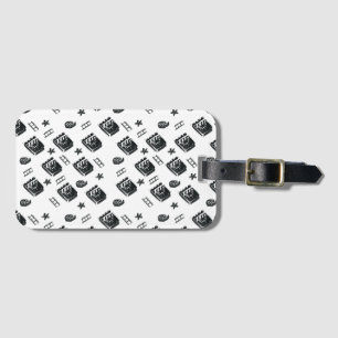 Seamless Ciak Pattern with cinema symbols and clap Luggage Tag