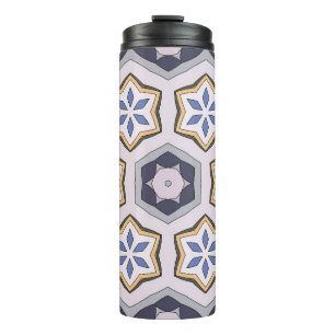 Seamless circular vintage pattern. Colored decorat Thermal Tumbler