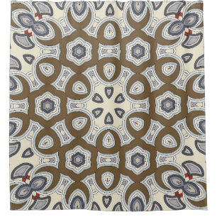 Seamless circular vintage pattern. Coloured decora Shower Curtain