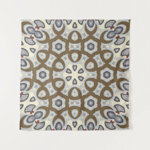 Seamless circular vintage pattern. Coloured decora Tapestry