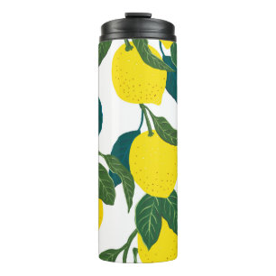 Seamless citrus pattern. Hand drawn vintage illust Thermal Tumbler