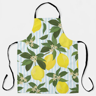 Seamless citrus vintage pattern on white backgroun apron